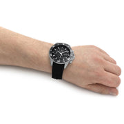 Hugo Boss Admiral Chronograph Black Dial Black Silicone Strap Watch for Men - 1513912