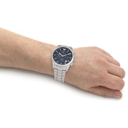 Emporio Armani Renato Chronograph Blue Dial Silver Steel Strap Watch For Men - AR11528