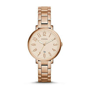 Fossil Jacqueline Rose Gold Dial Rose Gold Steel Strap Watch for Women - ES3970