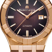 Maurice Lacroix Aikon Automatic Brown Dial Brown Leather Strap Watch For Men - AI6008-BRZ01-730-3