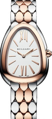 Bvlgari Serpenti Seduttori White Dial Two Tone Steel Strap Watch for Women - SERPENTI103277
