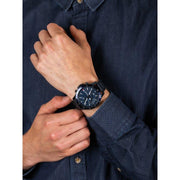Tommy Hilfiger Bank Quartz Blue Dial Blue Steel Strap Watch for Men - 1791720
