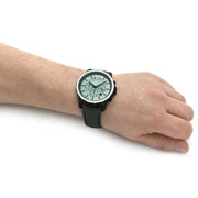 Armani Exchange Banks Chronograph Green Dial Green Leather Strap Watch For Men - AX1725