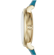 Marc Jacobs Roxy Silver Dial Green Leather Strap Watch for Women - MJ1633