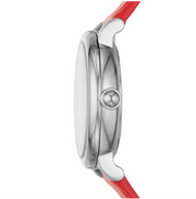 Marc Jacobs Roxy Silver Dial Red Leather Strap Watch for Women - MJ1632