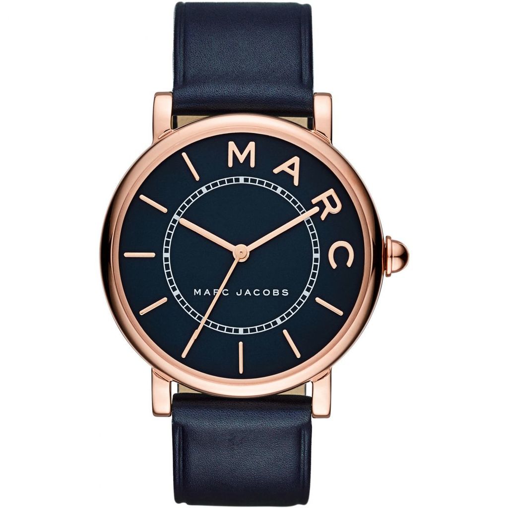 Marc Jacobs Roxy Navy Blue Dial Blue Leather Strap Watch for Women - M