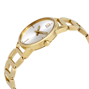 Calvin Klein Stately Silver Dial Gold Steel Strap Watch for Women - K3G23526