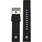 Diesel Mini Daddy Black Silver Dial Black Leather Strap Watch For Men - DZ7307