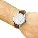 Hugo Boss Jet White Dial Brown Leather Strap Watch for Men - 1513280