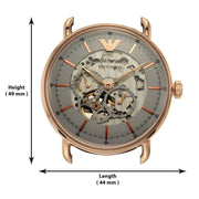 Emporio Armani Meccanico Automatic White Dial Brown Leather Strap Watch For Men - AR60027