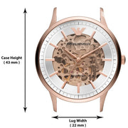 Emporio Armani Meccanico Automatic Silver Dial Brown Leather Strap Watch For Men - AR60039