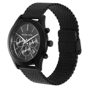 Michael Kors Slim Runway Chronograph Black Dial Black Mesh Bracelet Watch For Men - MK9060