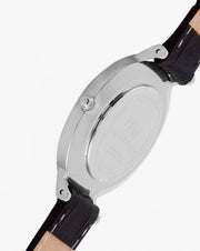 Daniel Wellington Classic Petite York Black Dial Brown Leather Strap Watch For Women - DW00100238