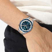 Hugo Boss Santiago Chronograph Blue Dial Two Tone Steel Strap Watch for Men - 1513937