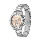 Hugo Boss Premiere Chronorgaph Rose Gold Dial Silver Steel Strap Watch for Women - 1502444