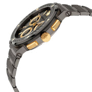 Versace Greca Icon Chronograph Black Dial Black Steel Strap Watch For Men - VEZ900521