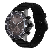Emporio Armani Diver Chronograph Black Dial Black Silicone Strap Watch For Men - AR11515