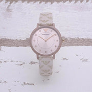 Emporio Armani Kappa Quartz Rose Gold Dial Pink Leather Strap Watch For Women - AR11010