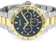 Hugo Boss Hero Chronograph Blue Dial Two Tone Steel Strap Watch for Men - 1513767