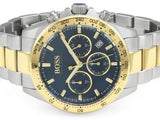 Hugo Boss Hero Chronograph Blue Dial Two Tone Steel Strap Watch for Men - 1513767