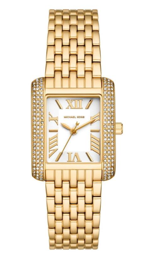 Michael Kors Emery Pave Double Wrap White Dial Gold Steel Strap Watch for Women - MK4833