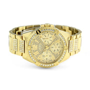 Guess Frontier Diamonds Gold Dial Gold Steel Strap Watch For Women - W1156L2
