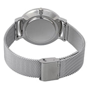 Emporio Armani Gianni T Bar Mother of Pearl Dial Silver Steel Strap Watch For Women - AR1955