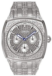 Bulova Crystal Collection Phantom Silver Dial Silver Steel Strap Watch for Men - 96C002
