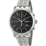 Hugo Boss Jet Chronograph Black Dial Silver Steel Strap Watch for Men - 1513383