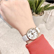 Marc Jacobs Roxy White Dial White Leather Strap Watch for Women - MJ1607