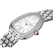 Bvlgari Serpenti Seduttori Diamonds Silver Dial Silver Steel Strap Watch for Women - SERPENTI103361