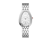 Bvlgari Serpenti Seduttori Diamonds Silver Dial Silver Steel Strap Watch for Women - SERPENTI103361