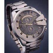 Diesel Mega Chief Chronograph Grey Dial Grey Steel Strap Watch For Men - DZ4466