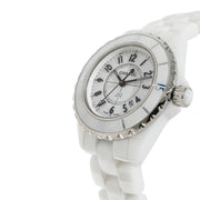Chanel J12 Ceramic White Dial White Steel Strap Watch for Women - J12 H0968