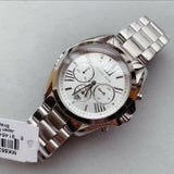 Michael Kors Bradshaw Chronograph Silver Dial Silver Steel Strap Watch for Men - MK5535