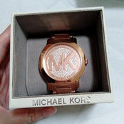 Michael Kors Runway Rose Gold Dial Rose Gold Steel Strap Watch For Women - MK5853