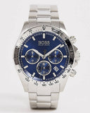 Hugo Boss Hero Sport Chronograph Blue Dial Silver Steel Strap Watch for Men - 1513755