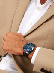 Maserati Competizione Chronograph Blue Dial Black Steel Strap Watch For Men - R8873600005