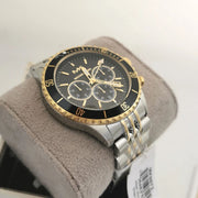 Michael Kors Bayville Chronograph Black Dial Two Tone Steel Strap Watch For Women - MK8872