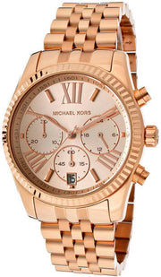 Michael Kors Lexington Rose Gold Dial Rose Gold Steel Strap Watch for Women - MK5569