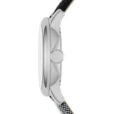 Burberry Classic Stone Silver Dial Horseberry Black Leather Strap Watch for Women - BU10103