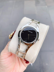 Calvin Klein Class Black Dial Silver Steel Strap Watch for Women - K6R23121