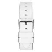Guess G Twist Quartz White Dial White Silicone Strap Watch For Women - W0911L1