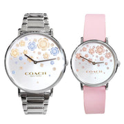 Coach Perry Silver Dial Pink Leather Strap Watch For Women - 14503325