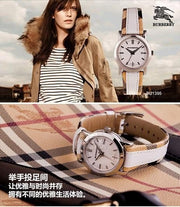 Burberry Heritage Nova Heritage White Dial Leather Strap Watch for Women - BU1395