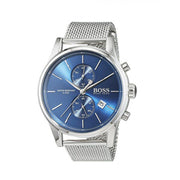 Hugo Boss Jet Chronograph Blue Dial Silver Mesh Bracelet Watch for Men - 1513441