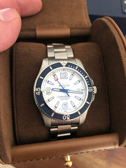 Breitling Superocean 42mm White Dial Silver Steel Strap Watch for Men - A17366D81A1A1