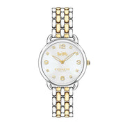Coach Delancey Slim White Dial Two Tone Steel Strap Watch for Women - 14502784