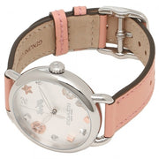 Coach Delancey White Dial Pink Leather Strap Watch for Women - 14502799