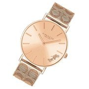 Coach Perry Rose Gold Dial Rose Gold Mesh Bracelet Watch for Women - 14503343